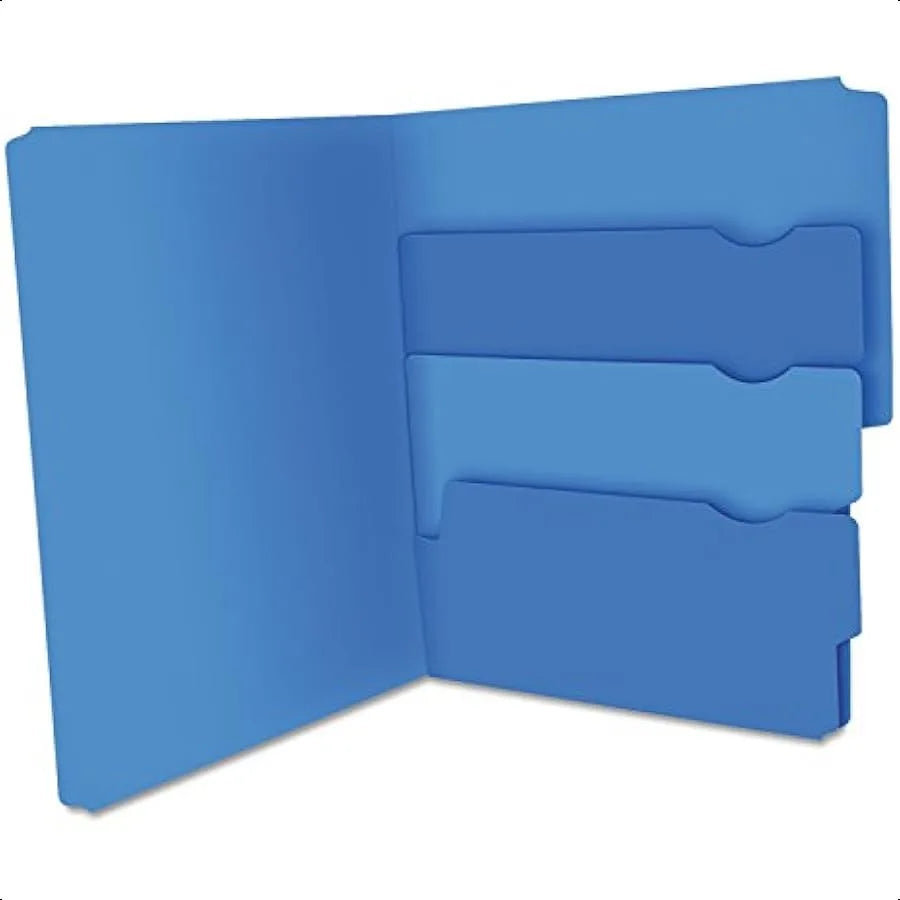 Divide-It-Up File Folders – Letter Size, 12 Pack, Assorted Colors for Organized Office & School Filing