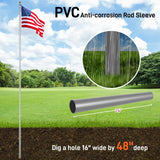 30 ft Sectional Aluminum Flag Pole Kit – Extra-Thick In-Ground Flagpole for Outdoor Use (Includes 5×3 US Flag)