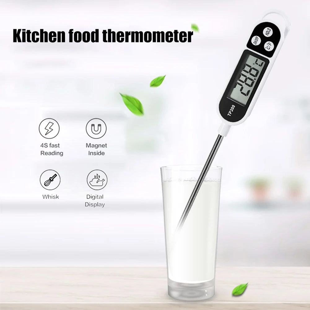 TP300 Electronic Food Thermometer – Instant Read Digital Meat & Milk Thermometer with LCD Display for Cooking & BBQ