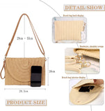 Women’s Woven Straw Envelope Clutch – Summer Beach Handbag & Casual Boho Purse for Vacations and Daily Use