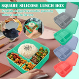 Food Grade Square Silicone Lunch Box – 4‑Compartment