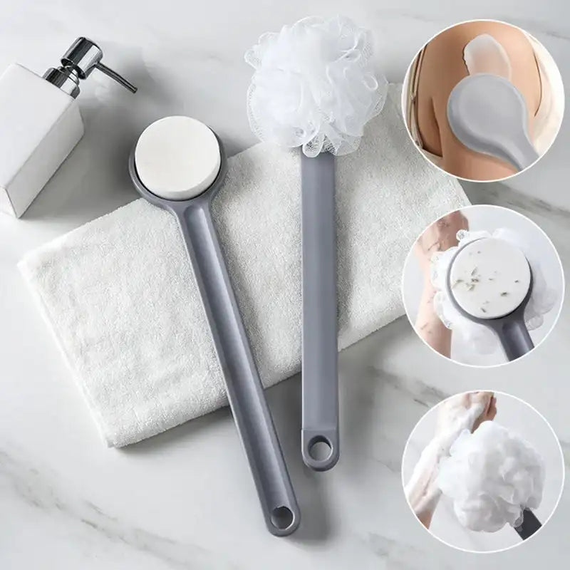 2-in-1 Body Lotion & Sunscreen Applicator – Long-Handle Sponge Brush for Hard-to-Reach Areas