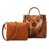 Women’s PU Leather Bucket Bag – Embossed Large-Capacity Shoulder Tote with Top Handle for Work, Shopping & Travel