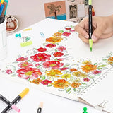Dual Brush Tip Coloring Markers – 34-Color Set for Calligraphy, Journaling & Drawing 🎨