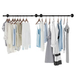 2-Pack Industrial Pipe Clothes Rail Rack – Wall-Mounted Garment Rods & Heavy-Duty Iron Closet Organizer for Hanging Clothes”
