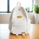 Corduroy Cartoon Duck Backpack for Kids – Large Capacity Cute School & Laptop Bag with Adjustable Straps