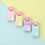 Cute Paw Roller Erasers – 4-Pack Rubber Erasers with Built-In Shaving Roller Case