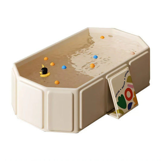 Animal Baby Portable Bathtub – Folding Newborn Swimming Pool with Real-Time Temperature Display & Shower Basin