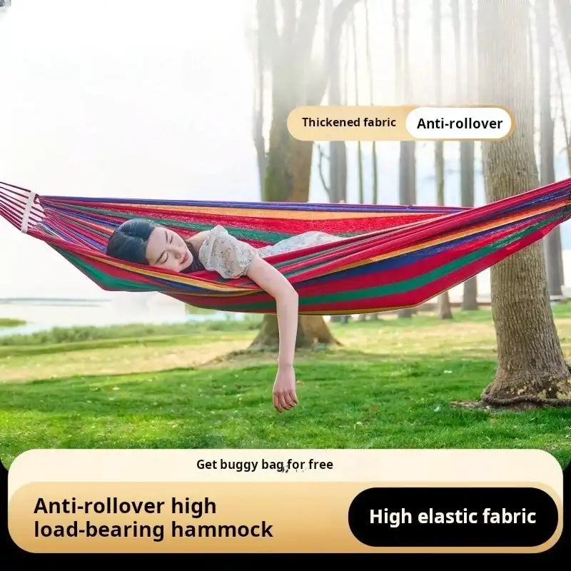 Outdoor Multi-Functional Hammock – Colorful Anti-Flip Garden Leisure Hammock with Tree-Friendly Straps