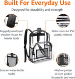 Clear PVC School Backpack – Water-Resistant Transparent Bookbag with Reinforced Straps