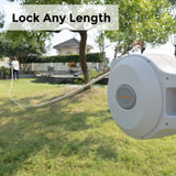 Giraffe Tools CW20 Heavy-Duty Retractable Garden Hose Reel – 5/8″ × 65 ft with Swivel Bracket, Any-Length Lock