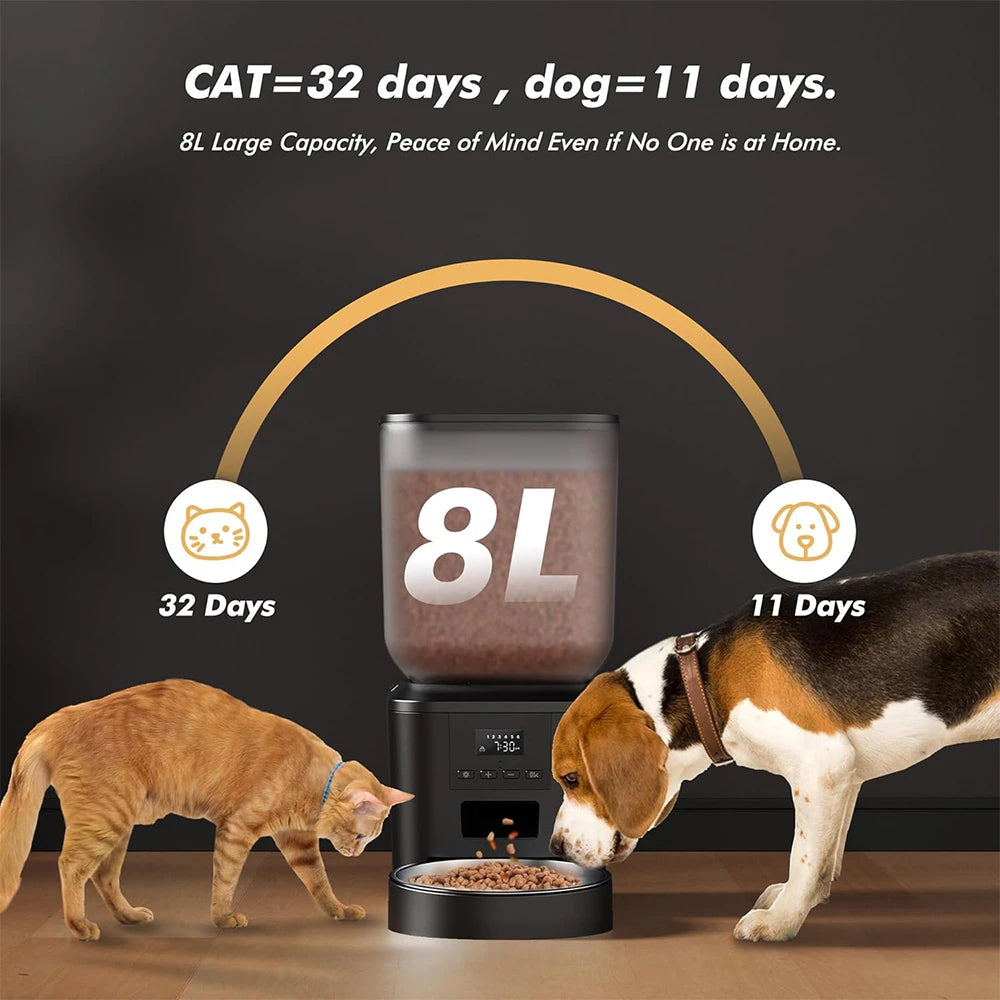 270oz Automatic Dog Feeder – Key Control Timed Food Dispenser for Dogs & Cats, Large Capacity 🐶🐱✨
