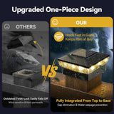 Solar Post Cap Lights (2-Pack) – Waterproof Outdoor Fence & Deck Lights | Fits 4x4 / 5x5 Wooden & Vinyl Posts | 10–12 Hours Runtime