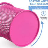 Wire Mesh Pencil & Pen Holder Cup – Pink Metal Desk Organizer for Office & Study