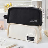 Simplicity Multifunctional Canvas Pencil Case – High-Capacity Stationery Storage Bag