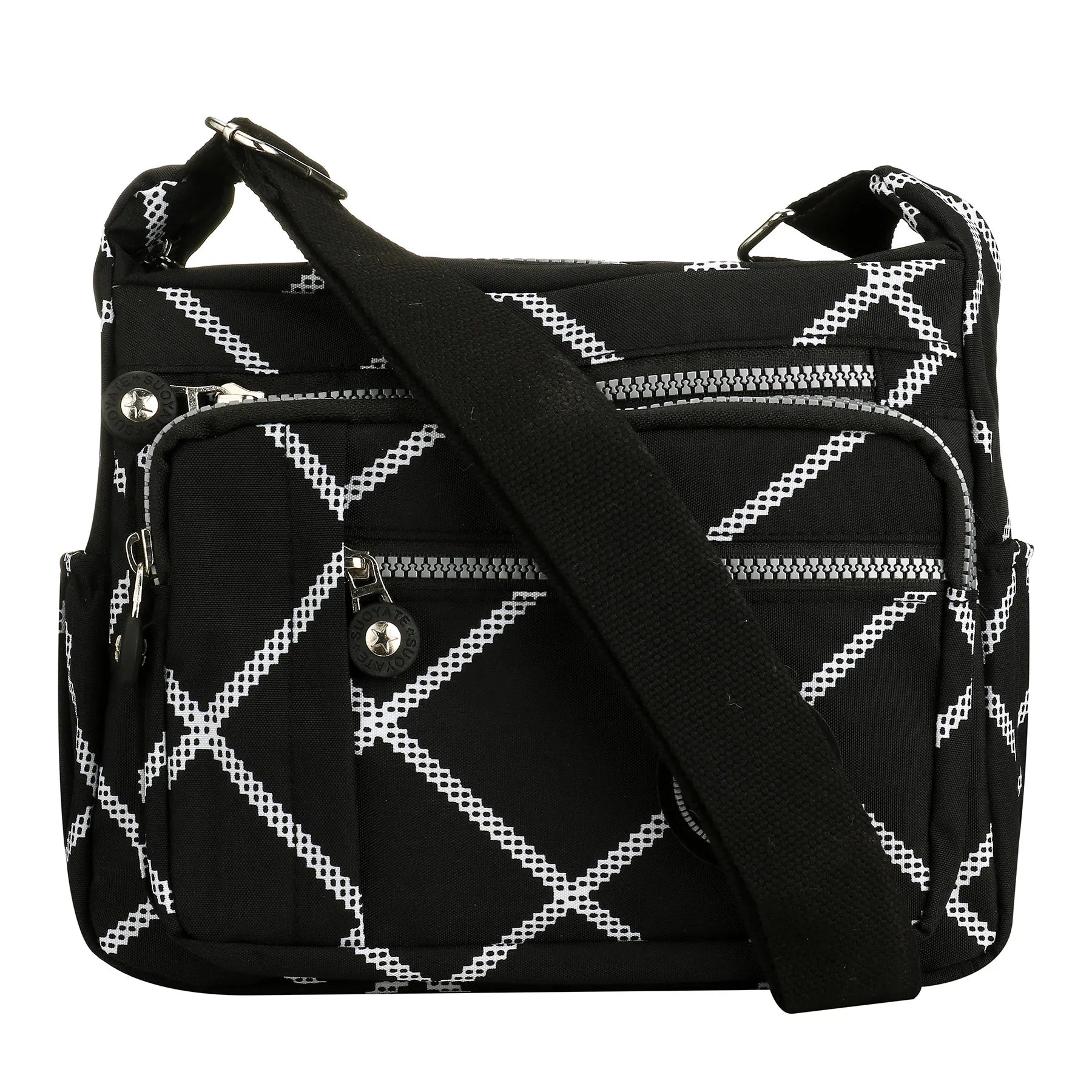 Women’s Waterproof Multi-Pocket Floral Crossbody Wallet Handbag – Nylon Shoulder Messenger Bag