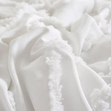 Tufted Boho Comforter Set – Farmhouse Shabby Chic Embroidered Jacquard Bedding (Queen/King)