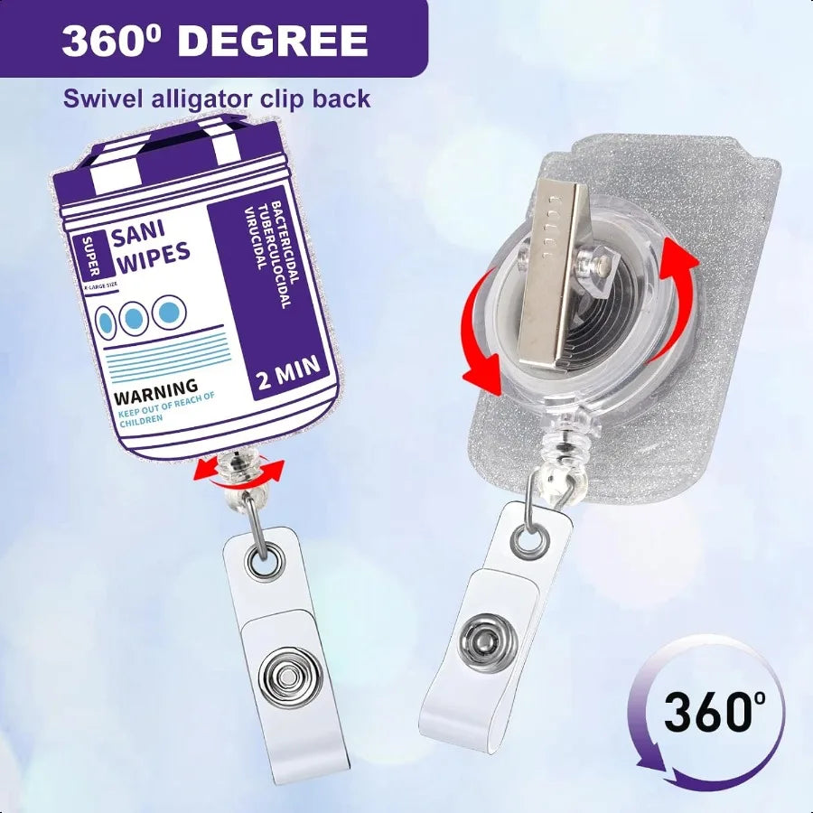 🩺 Retractable Badge Reel Holder – ID Clip Badge for Nurses, Lab Techs, Medical Assistants & LPN Gift
