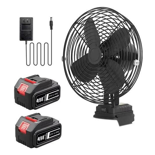20,000 mAh Portable Camping Fan – 6″ Wireless Outdoor Metal Fan with Dual Batteries