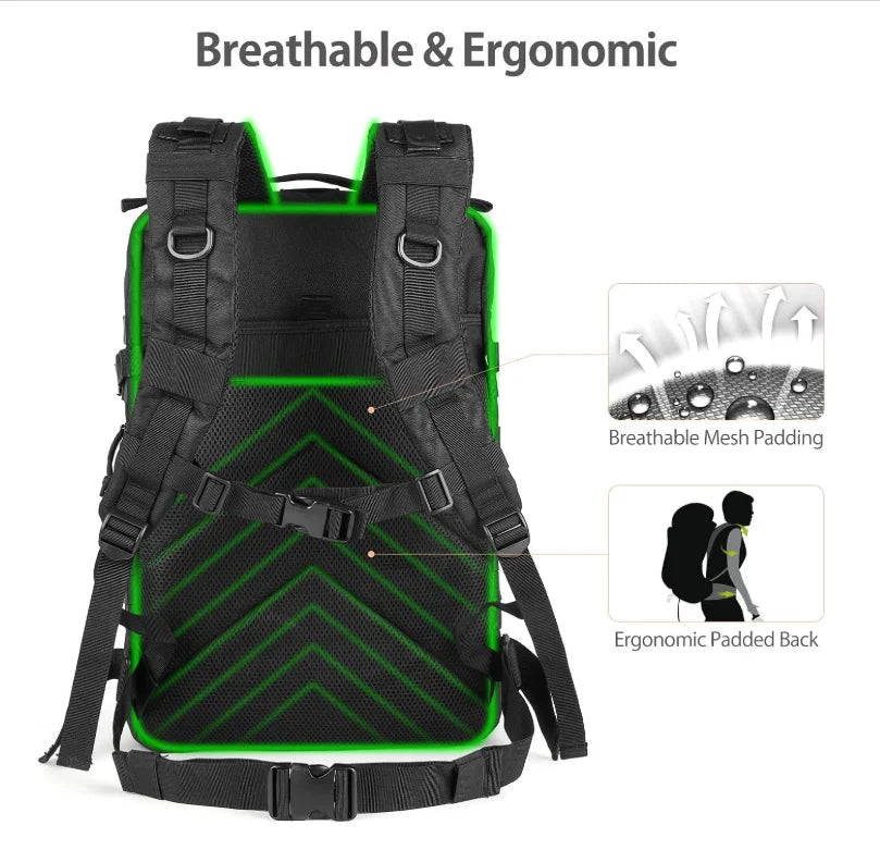 3P Off-Road Large-Capacity Hiking Backpack – Multi-Functional Men’s Outdoor Mountain Climbing & Sports Pack