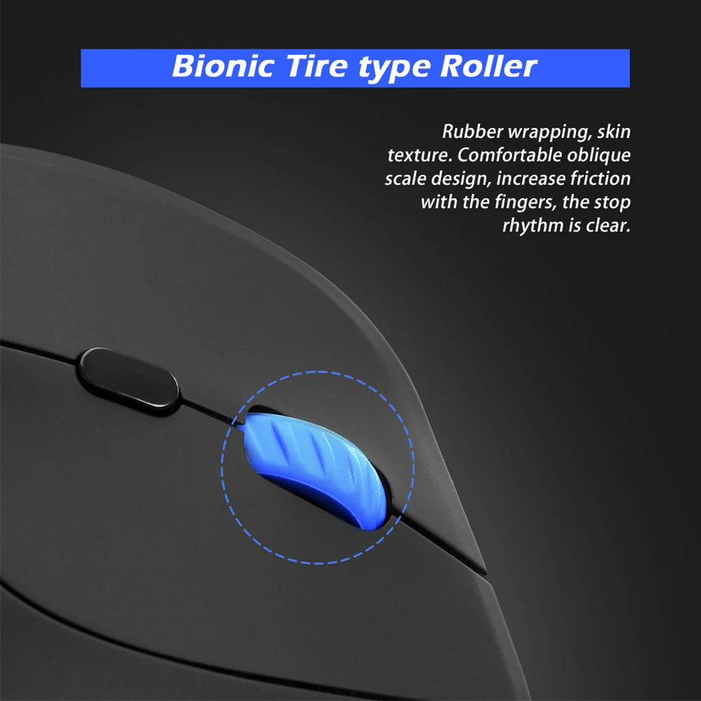 Zelotes F-35A Wireless Vertical Mouse – Ergonomic 6-Button Optical Mouse with USB Receiver, 3 Gears & 2400 DPI Adjustable