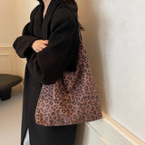 Women’s Leopard Print Top-Handle Tote & Hobo Bag Set – Large Capacity Satchel with Small Purse