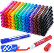Dry Erase Markers – 60 Bulk Pack Chisel Tip Whiteboard Markers in 12 Assorted Colors 🖊️
