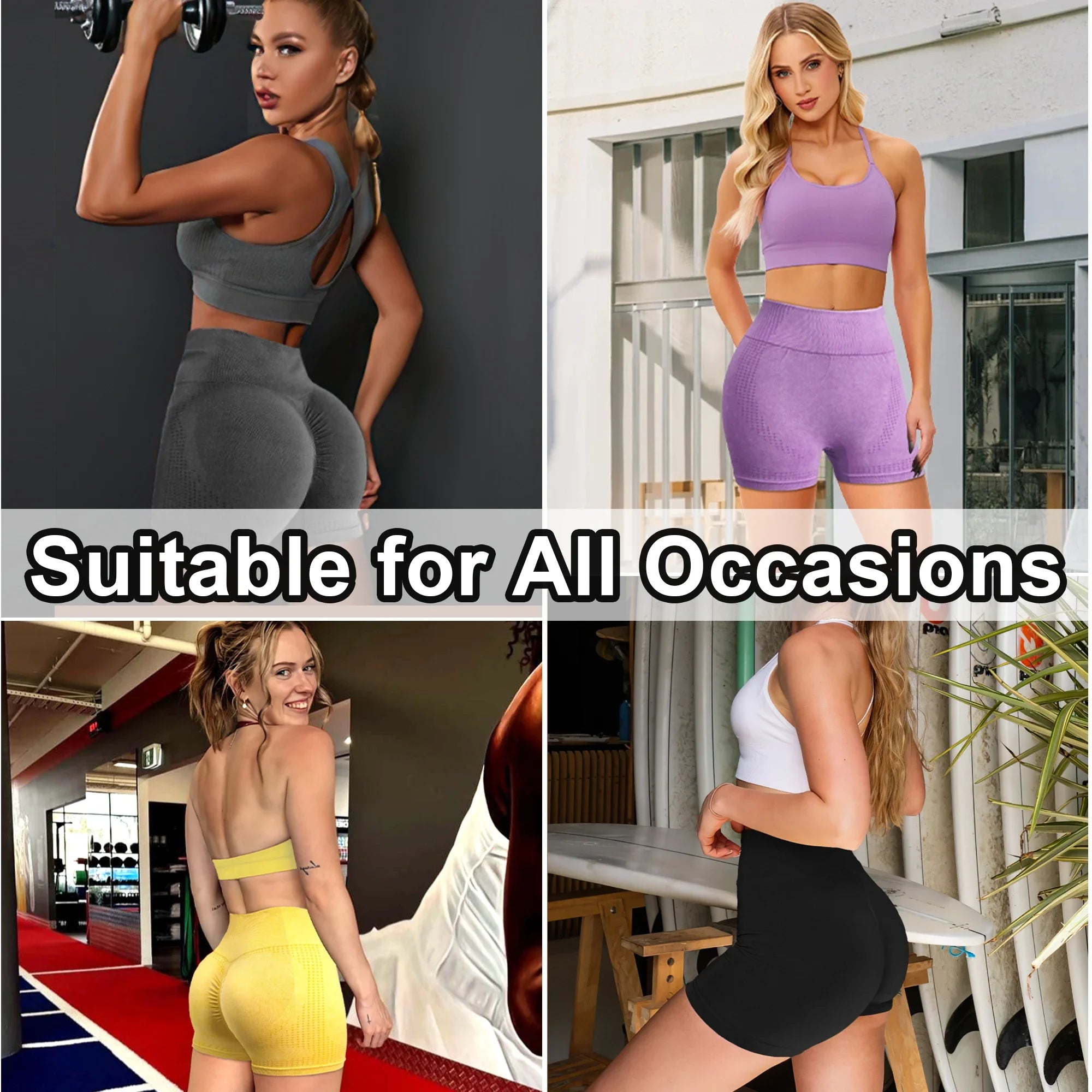 3-Piece High Waist Yoga Shorts Set – Solid Color, Breathable & Stretch Fitness Workout Shorts for Women