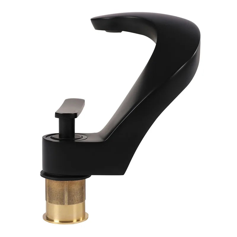 Modern Arc-Shaped Single-Handle Faucet – Matte Black Finish for Bathroom & Kitchen Sink