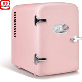 Portable Mini Fridge – 4 L / 6-Can Cooler & Warmer Compact Quiet Refrigerator with Observation Window