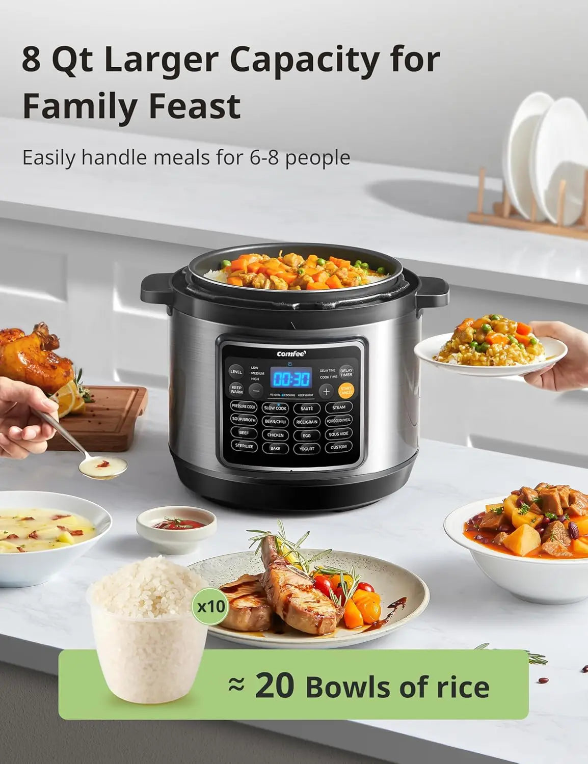 16-in-1 Electric Pressure Cooker – Instant Multi-Function Nonstick Pot, Rice Cooker, Yogurt & Slow Cooker 🍚🍲