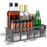 Stainless Steel Wall-Mounted Spice Rack Shelf – Punch-Free Over-Stove Organizer for Seasoning Jars & Bottles