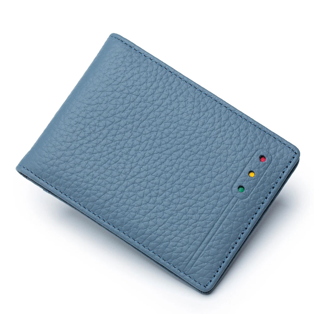 RFID Blocking Genuine Leather Slim Wallet – Unisex Soft Credit Card Holder & Thin Minimalist Purse for Men & Women