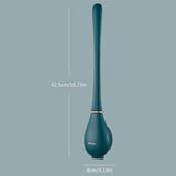Self-Adhesive Silicone Toilet Brush & Holder Set – Flexible Long-Handle Dry-Quick Design