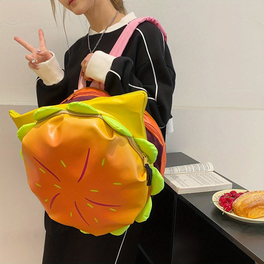 Large Capacity Novelty PU Leather Backpack – Lightweight School Bag, Cute Creative Travel & Commuter Backpack