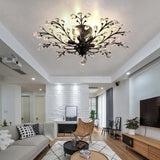 5-Lights Crystal Chandelier – Vintage Branches Ceiling Pendant Lamp, Elegant Decorative Lighting Fixture