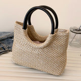 Women’s Summer Straw Shopping Tote – Large-Capacity Open Top Handle Bag for Vacation, Travel & Daily Casual Outfits