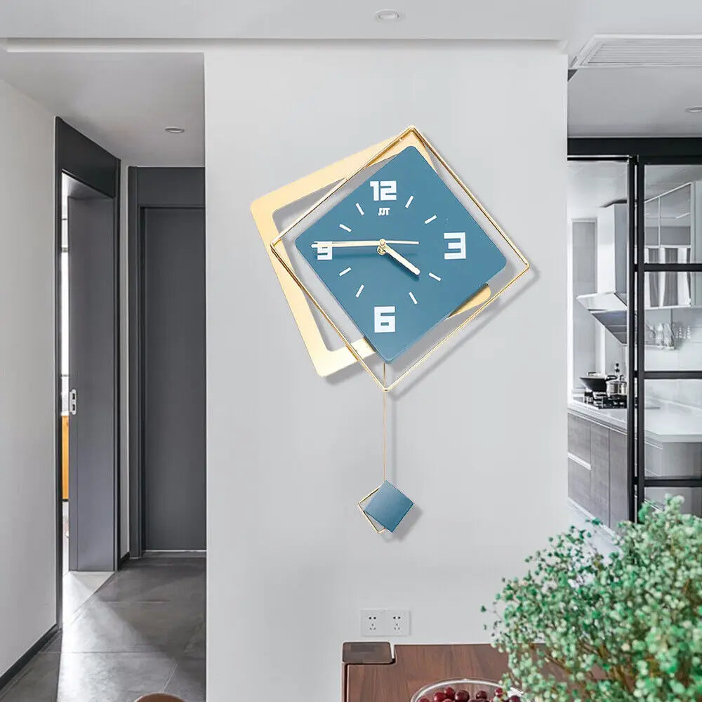 Modern Metal Large Wall Clock – Silent Digital Hanging Wall Art Clock for Home & Office Décor