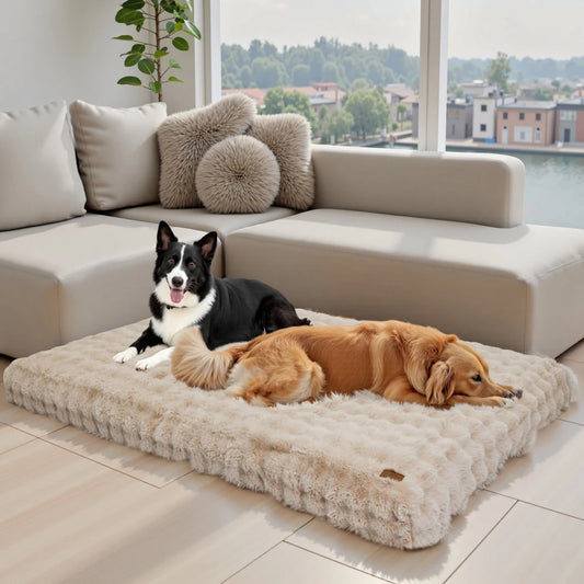 Ultra Plush Dog Bed Cushion – Soft Washable Mattress for Crates, Puppies & Large Dogs