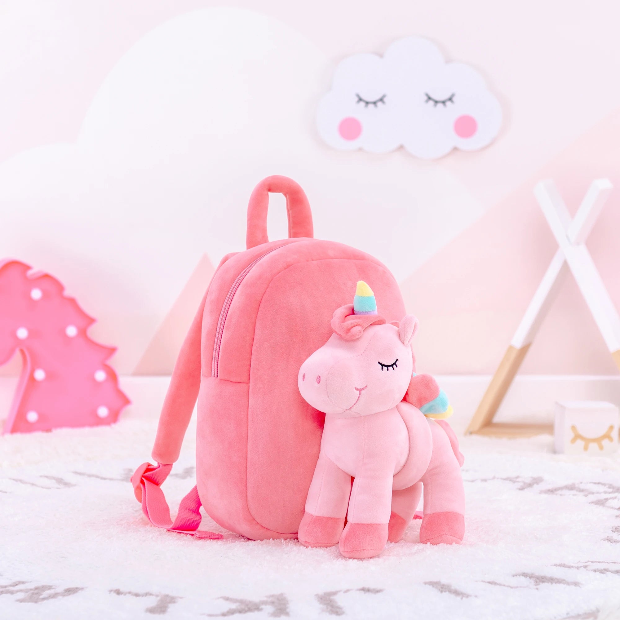 Standing Unicorn Plush Backpack – Cute Kids Bag & Stuffed Animal Toy | Soft Unicorn Backpack Gift for Baby Girls & Toddlers