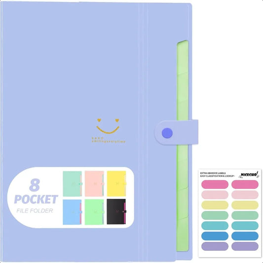 Expanding File Folder – 8-Pocket Accordion Organizer for A4 & Letter Documents 📁