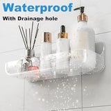 Adhesive No-Drill 2-Pack Acrylic Shower Caddy Shelves – Clear Wall-Mounted Organizer