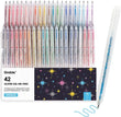Glitter Gel Pens Set (18 Colors) – Metallic Sparkle Retractable Pens for Coloring & Creative Writing