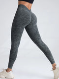 V-Back Yoga Pants for Women – Seamless High Waist Push-Up Leggings, Scrunch Gym Tights for Fitness & Workout