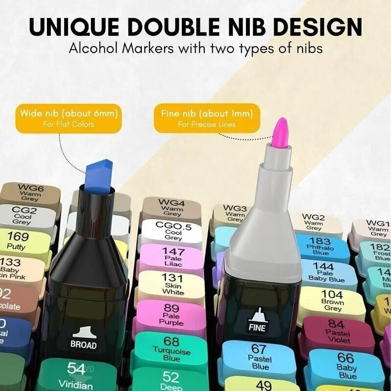 80-Color Dual-Head Art Marker Pen Set – Sketch, Manga & Drawing for Artists & Students 🎨