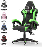 Ergonomic Gaming Chair with Footrest – Racing Style Computer Chair with Lumbar Support, Adjustable Height, Reclining Back & Headrest