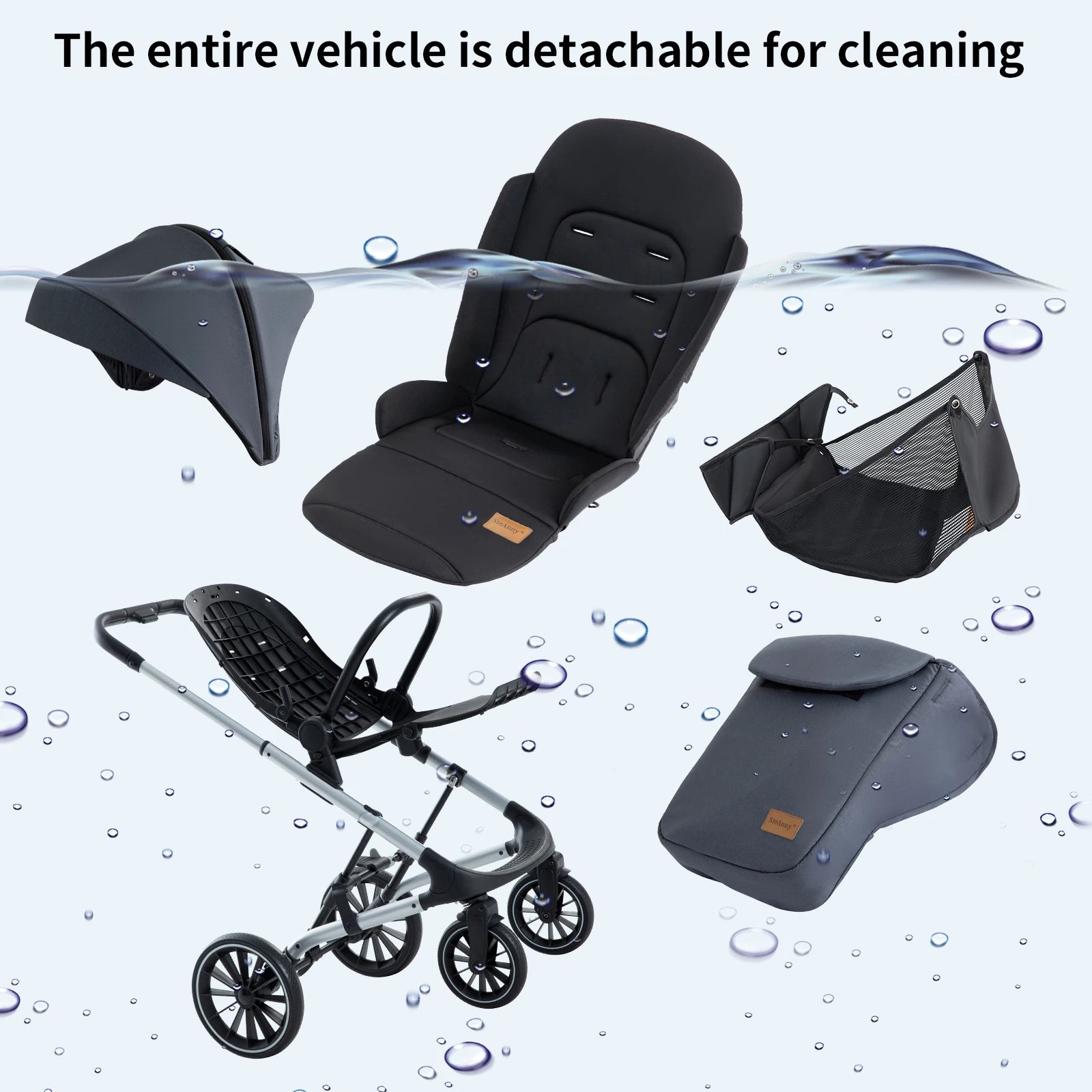Standard Reversible Foldable Newborn Stroller with Bassinet Mode – Luxury Baby Carriage for Baby & Toddler