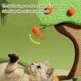 Cat Scratcher Bed with Fluffy Ball – Indoor Kitten & Large Cat Bed with Scratch Pad and Hanging Toy for Play & Rest
