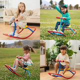 PLATPORTS Kids Rocking Horse & Single Teeter-Totter Rocker – Safe Home & Backyard Playground Equipment