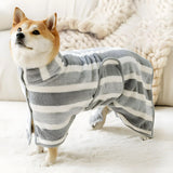 Oversized Quick-Dry Dog Bathrobe – Absorbent Pet Towel Robe for Dogs & Cats (Golden Shiba Design)